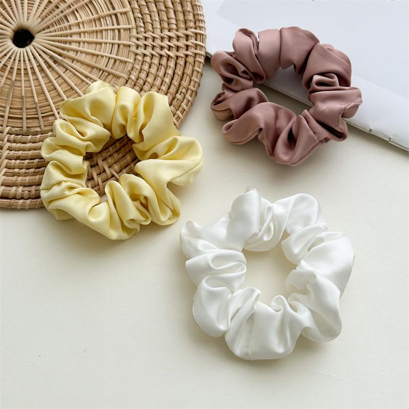 Matte Luster Muted Color Scrunchies Minimalist Gray Blue Elastic Bands Soft Touch Hair Ties For Daily Casual Wear