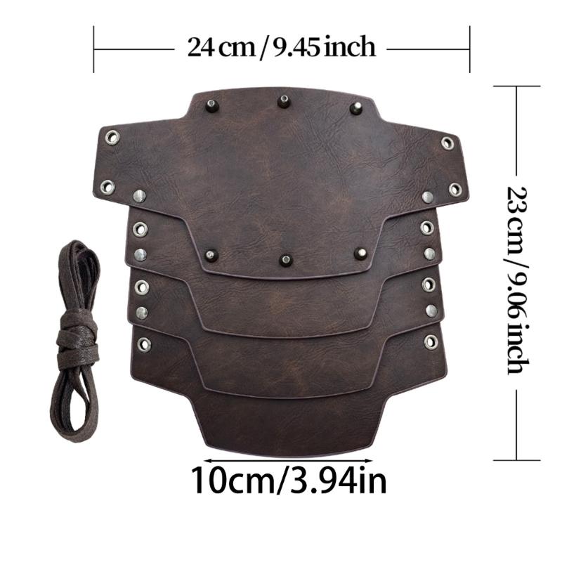 4-lagige Ritter-Handschuhe Mittelalterliche Armschienen Renaissance-Kostüm PU-Armschienen