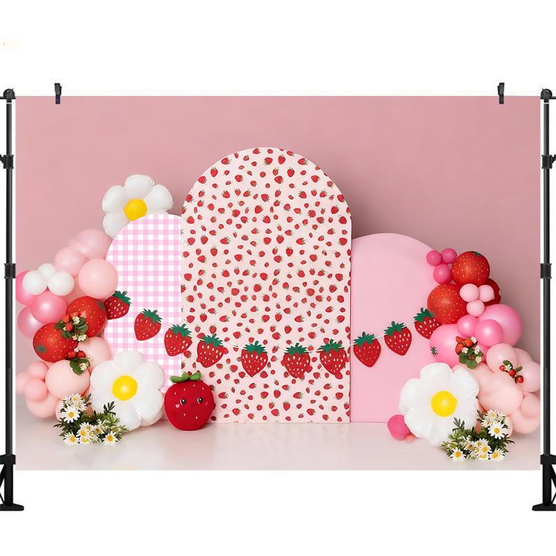 LS Strawberry Sweetheart Backdrops Cake Smash Child Baby Photo Props Adult Kids Decors Photography Studio Backgrounds