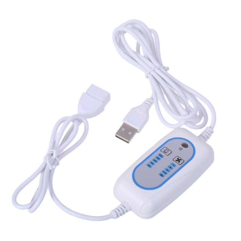 USB Extension Cable Timing Cord with Remote 4 Speed Adjust 2/4/6/812 Hour Timing for USB LED Lamp and Ceiling Fan