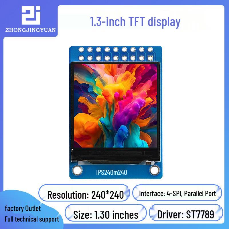 1.3" HD IPS Display Screen, 240x240 TFT LCD, ST7789 with Font Library