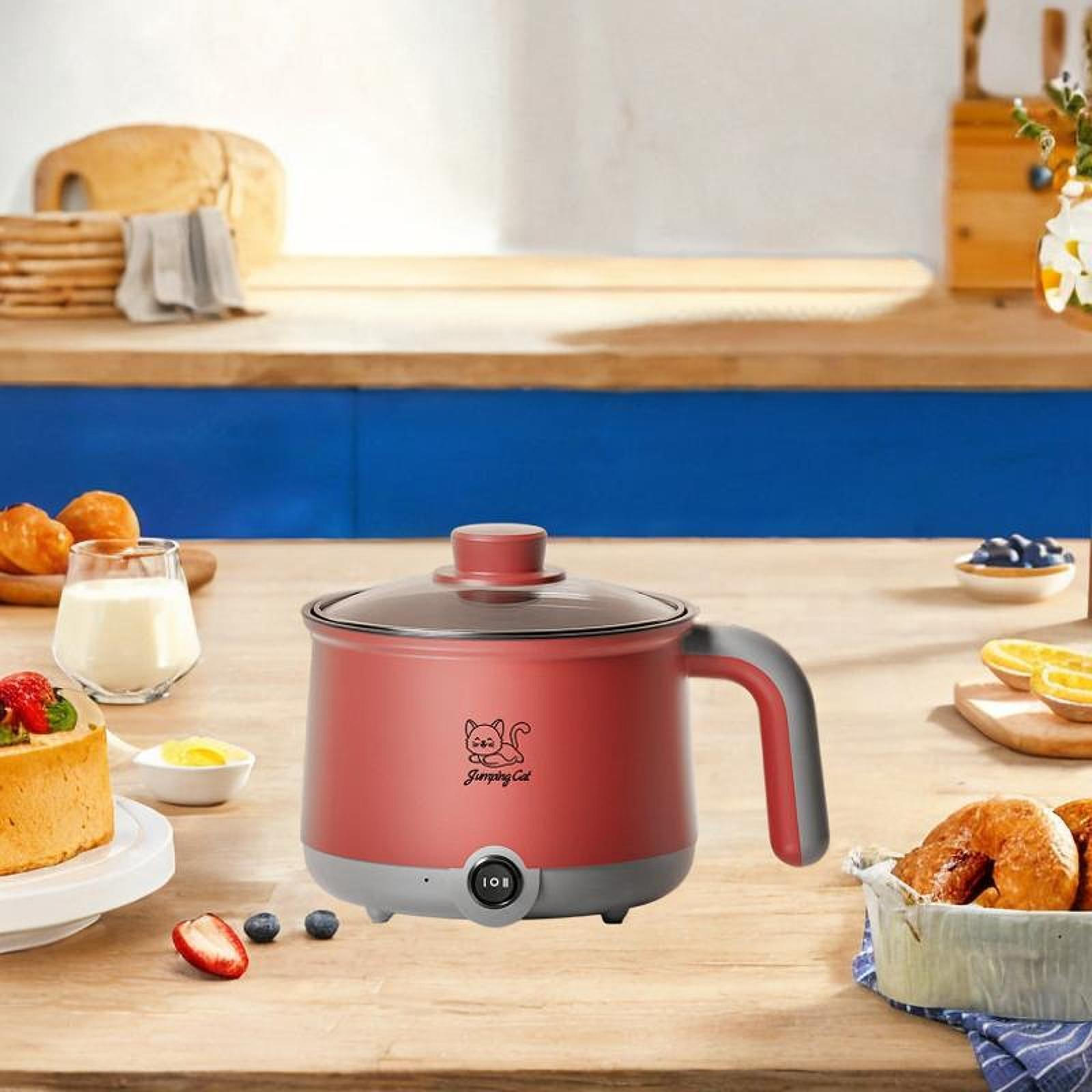 

Мини-кастрюля 1,8 л многоцелевая антипригарная электрическая плита для яиц, супа, пасты, зеленая красный