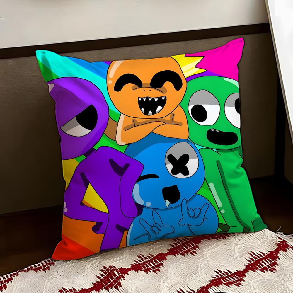 Anime RRainbow FFriends Kissenbezug Wendebezug Weich Langlebig Kissenbezug Zuhause Auto Mehrzweckgebrauch für täglichen Komfort