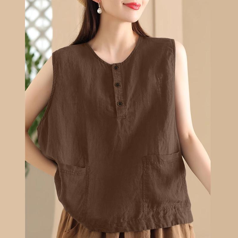 ZANZEA Women Casual Round Neck Summer Sleeveless Tank Tops