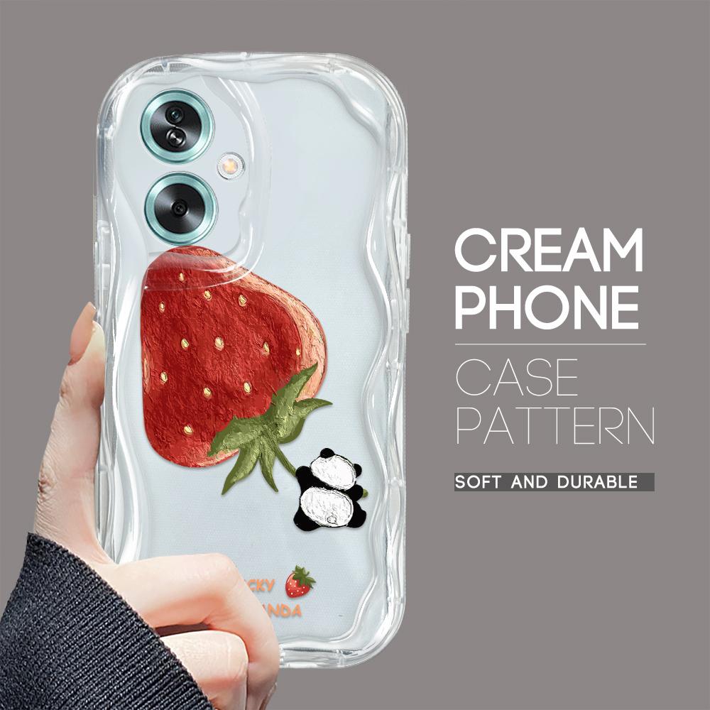 Cute Cartoon Pattern Cream Texture Casing Wavy Edge Soft Silicone Cover Phone Case for OPPO Reno Realme