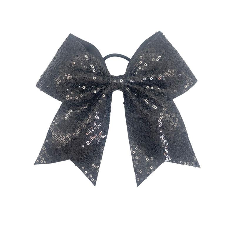 Children's Shiny Sequin Bow Hair Tie with Swallowtail Ribbon
