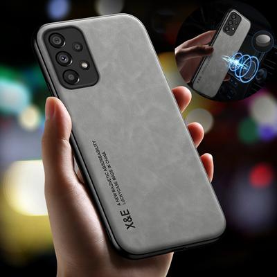 Coque de téléphone Samsung Galaxy A13 4G avec support magnétique pour voiture, étui arrière en silicone antichoc en cuir pour Samsung A33, A53, A73 5G
