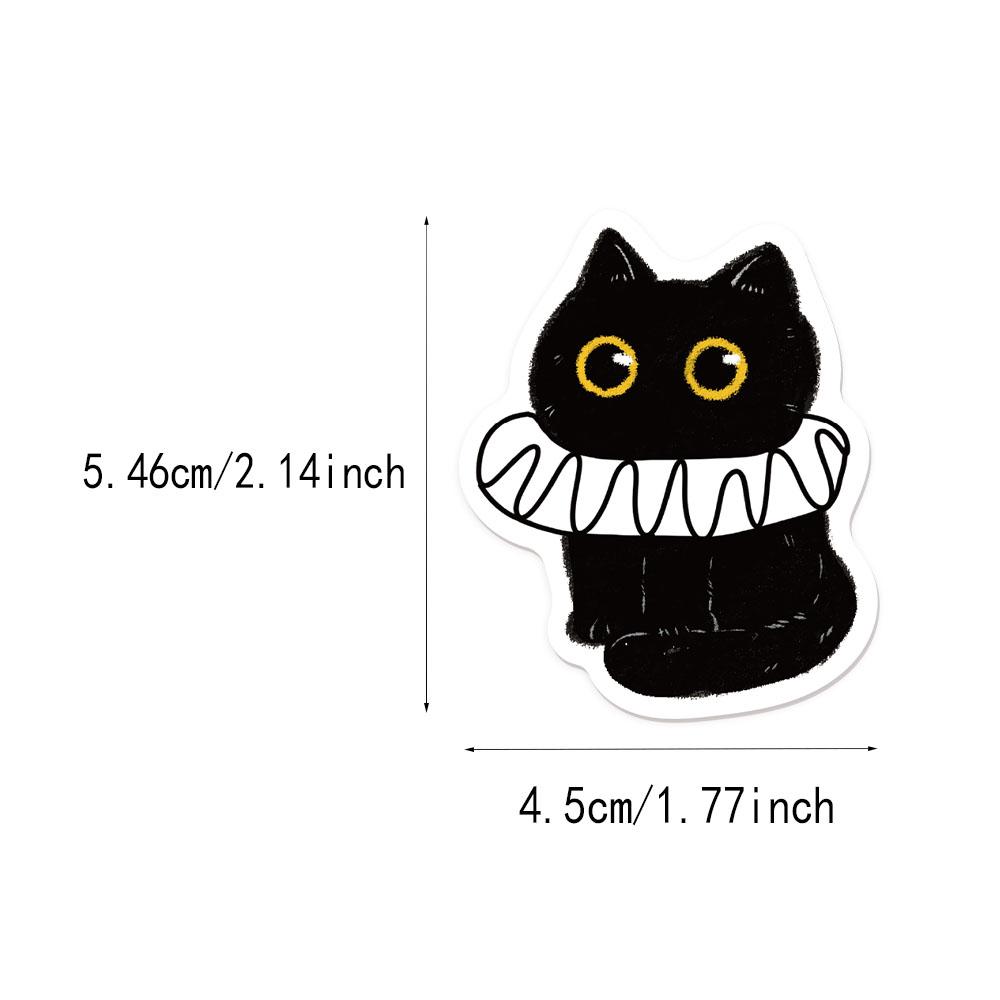 50PCS Lucky Black Cat Log Stickers Decoration DIY Handaccount Phone Case Notebook Skateboard Waterproof Stickers