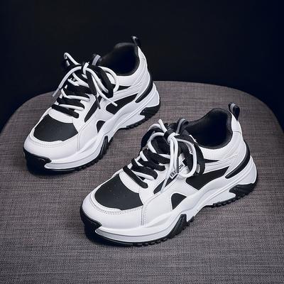 Korejská verze dámských 'daddy shoes' 2024 podzimní nové prodyšné studentské ležérní boty ins trendy silná podrážka zvyšující výšku sportovní obuv A28