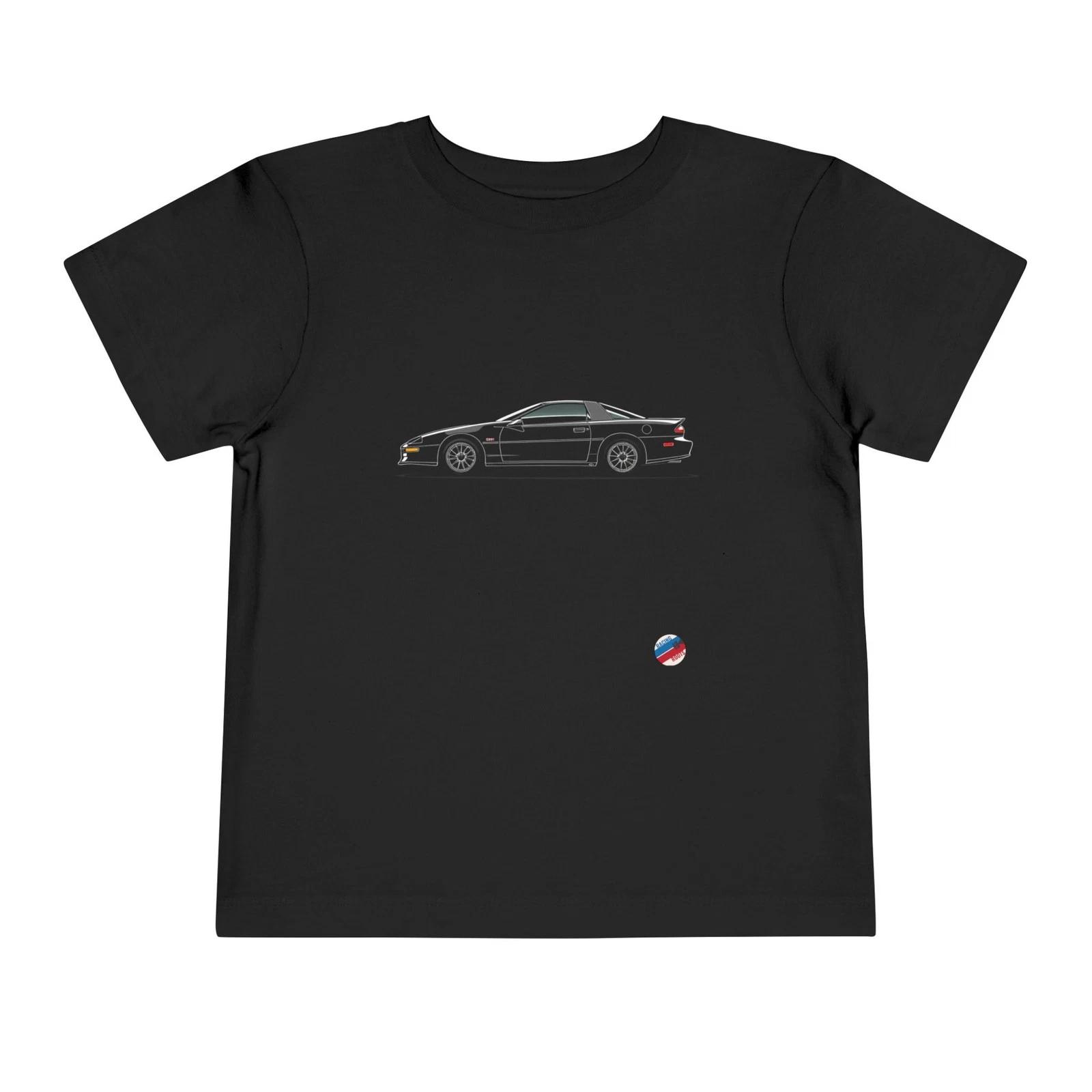 1990s Chevy Camaro Z28 SS Muscle Car Toddler T-Shirt Line Art Graphic Tee M