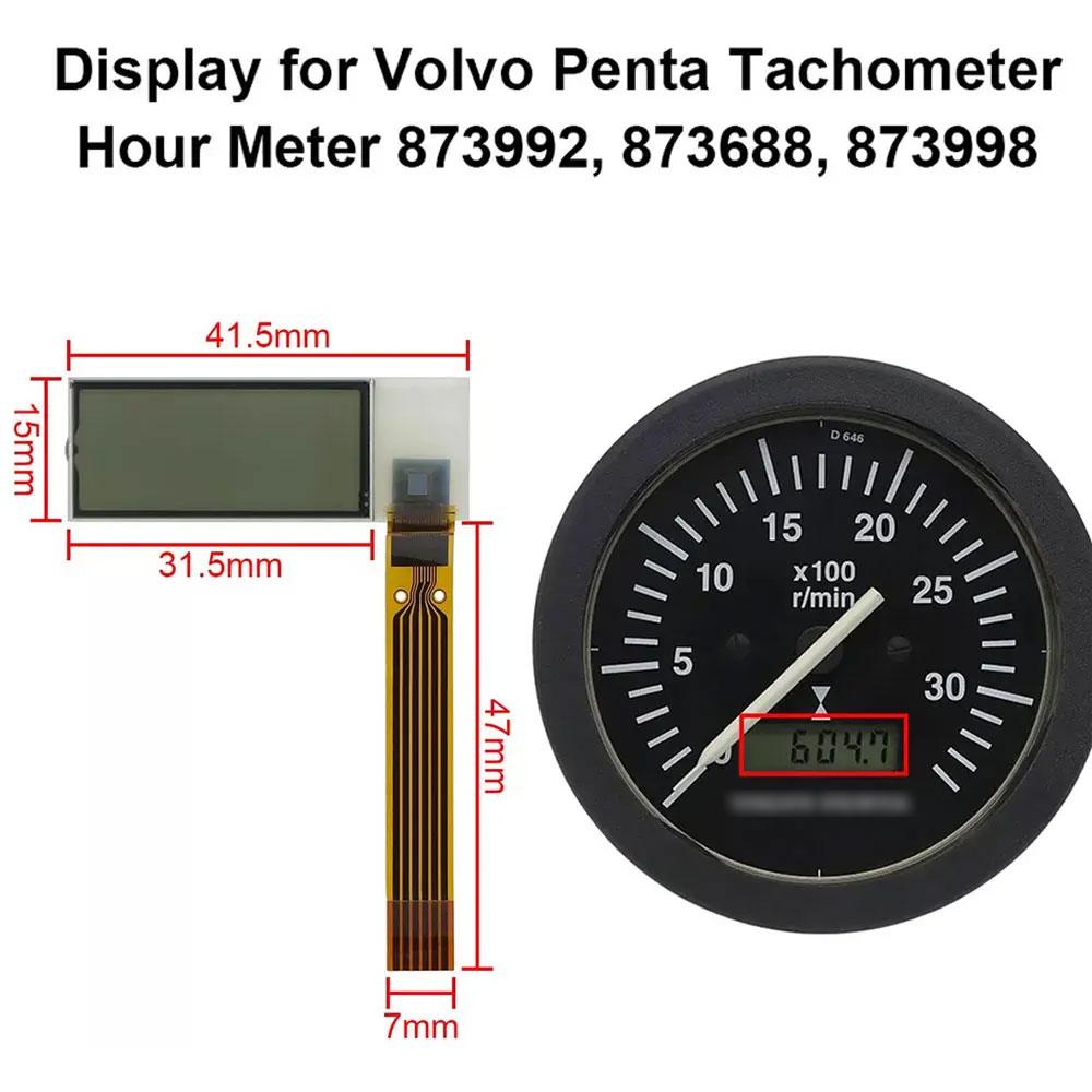 For Volvo Penta LCD Display Tachometer Hour Meter Compatible with Part Numbers 873992 873686 873688 873998
