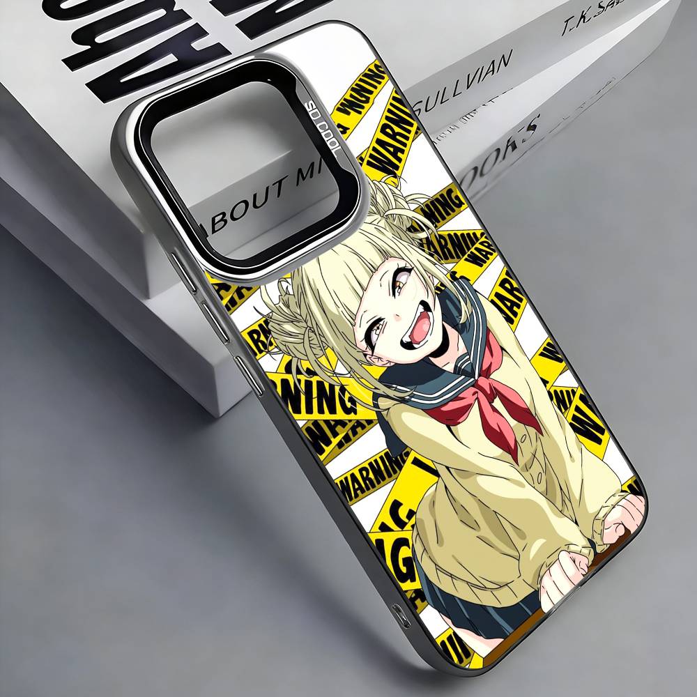Anime H-Himiko T-Toga Phone Case For iPhone 17, 16,15,14,13,12,11 Plus,Pro Max, Colorful Silver Funda Cover