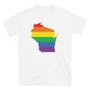 Wisconsin State LGBTQ Rainbow Flag Gay Pride Short-Sleeve Unisex T-Shirt