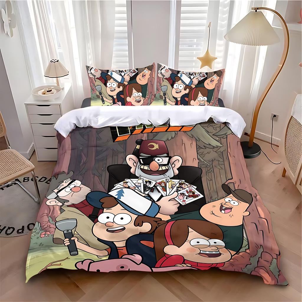 Bettbezug Kissenbezug Bettwäsche Set Spiel G-Gravities F-Falls Erwachsener Junge Mädchen Schlafzimmer Dekoration Kinder Einzel Doppel Große Größe