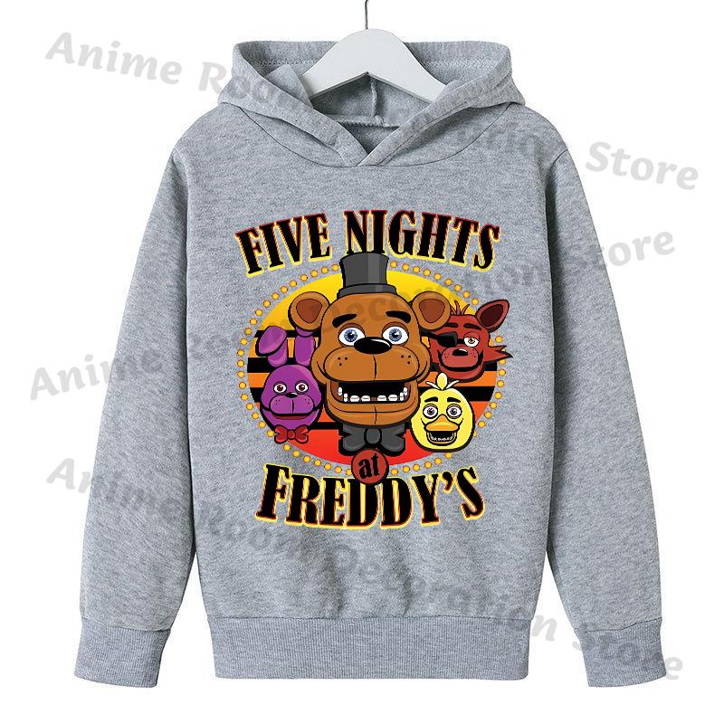 Five Nights At Freddy Hoodie for Children FNAF Anime Cartoon Cute Hooded Sweatshirt Boys Girls Autumn Fashion Sports Hoodies