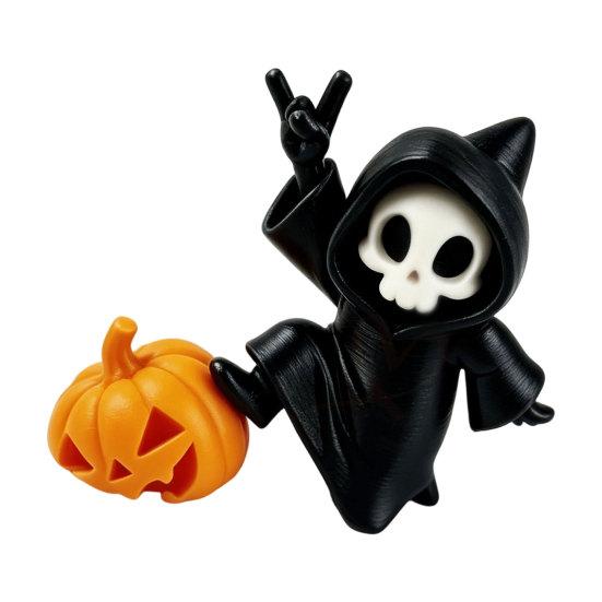 Halloween Ornament, Ghost Pumpkin Matte Texture Figure, 3D Printed Halloween Decoration for Desktop Bedroom Car Display