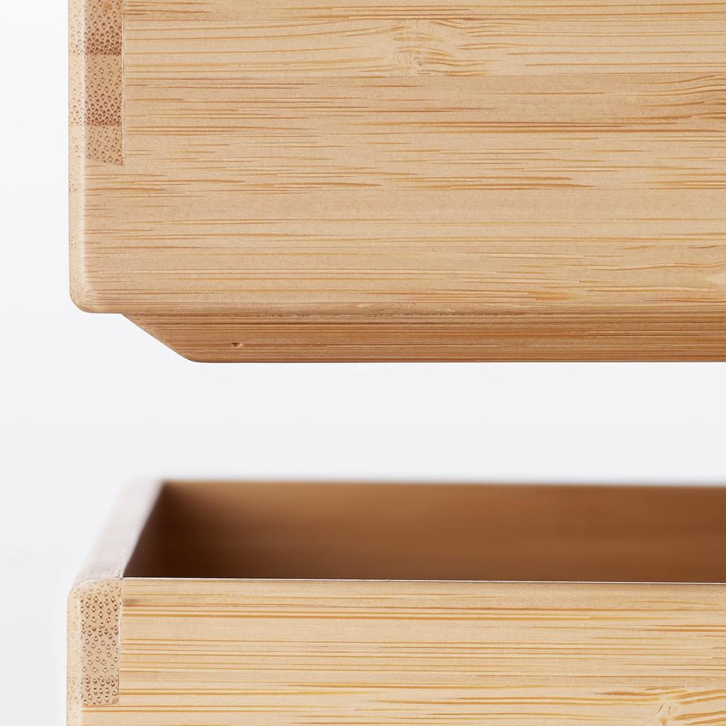 MUJI Overlapping Bamboo Rectangular Box Storage Supplies Large Width 37 X Depth 26 X Height 12047292 24.5cm