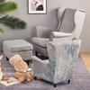 Kids High Back Armchair Cover Elastic King Back Sloping Single Sofa Slipcovers Stretch Children Wing Chair Cover Protector