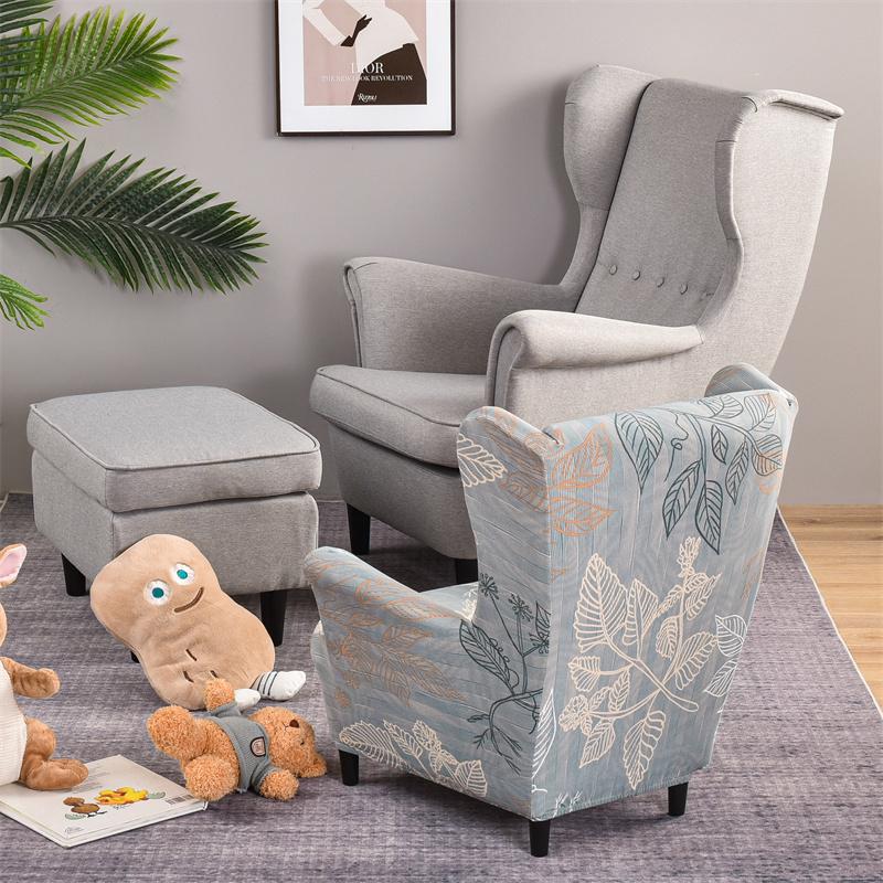 Kids High Back Armchair Cover Elastic King Back Sloping Single Sofa Slipcovers Stretch Children Wing Chair Cover Protector