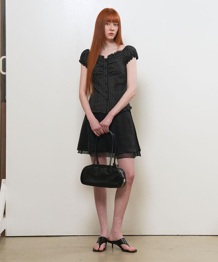 General Idea Satin Layered Skirt [Black] / Gf2Lsk504