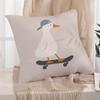 DoubleSided Skateboard Duck Printed Pillow Cover Cute Minimalist Style Cushion Case for Living Room Sofa Home Decor