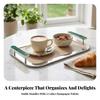 Rectangular Serving Tray Mirror-Finish Platter Decorative for Dining Room, Hosts