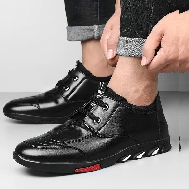Men's Leather Shoes Autumn New Leather Shoes Sports Casual Shoes Breathable Business Commute Simple Atmosphere Leather Shoes Men