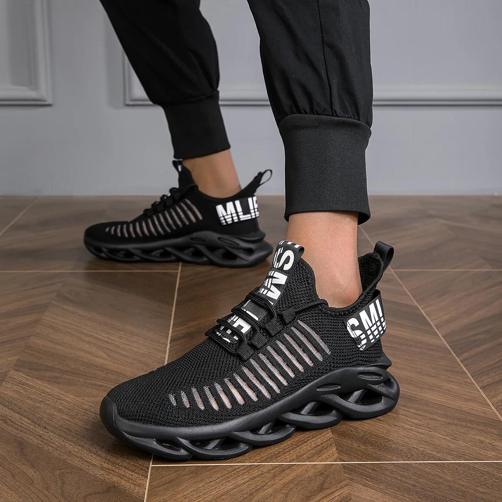 Fashionable Platform Sneakers for Man Breathable Mesh Size 36-46 Black Running Shoes Summer Comfortable Casual Men’s Sneakers