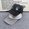 Cat Ears Small Fish Embroidered Baseball Cap Female Spring and Summer Soft Top Showing Small Face Big Head Circumference Cute Sunshade Cap