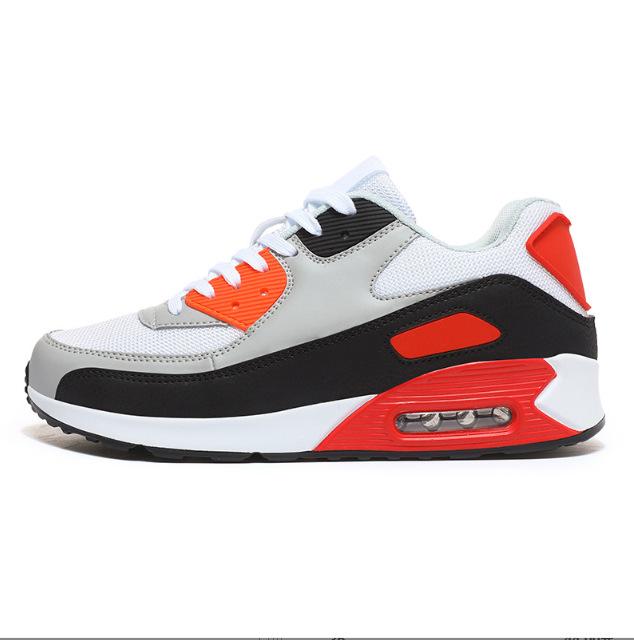 

Couple air cushion sneakers men s and women s large size light casual shoes color matching trend mesh breathable running shoes 36 червоний