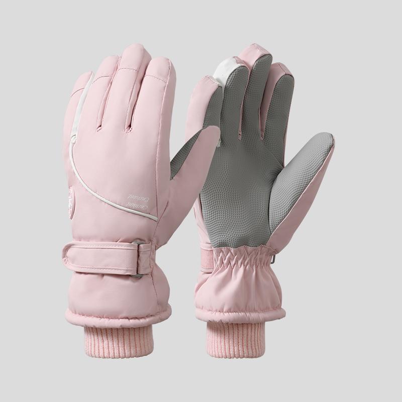Fashion Woman Waterproof Touch Screen Ski Gloves in Winter One Size розовый