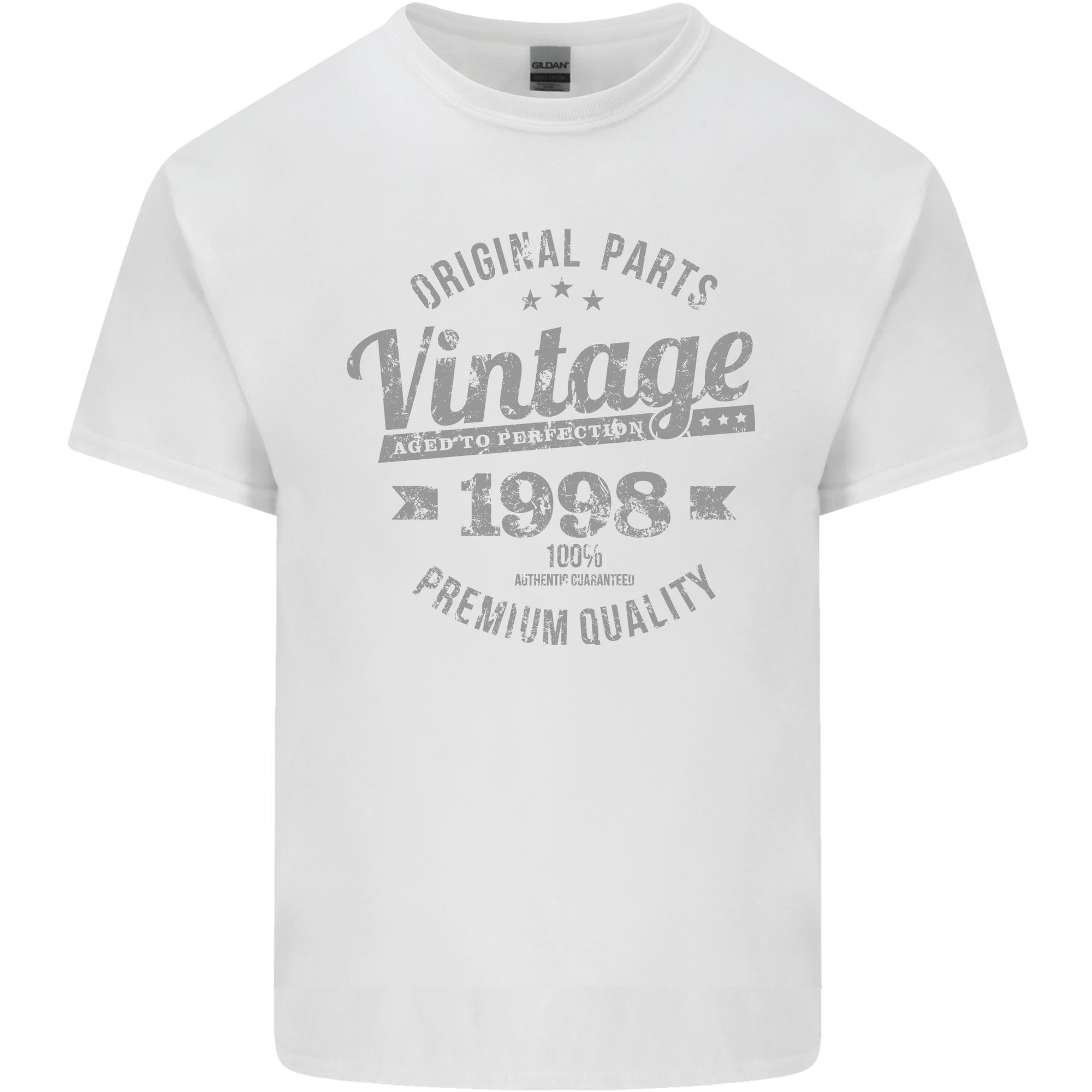 Vintage Year 28th Birthday 1998 Unisexs Light Cotton TShirt White S