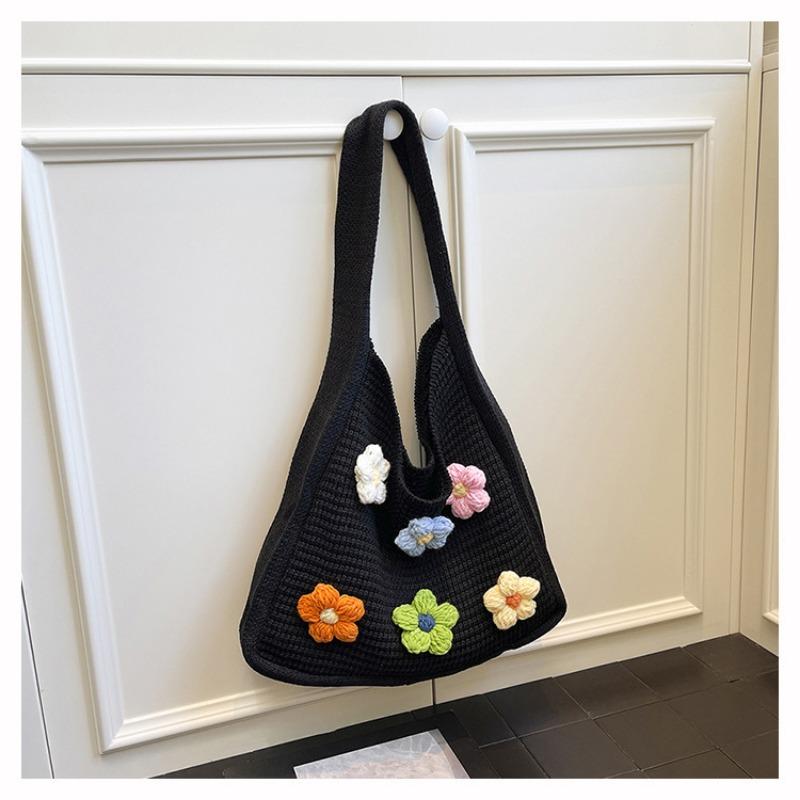 Large Capacity Knitted Bag Women's Summer Versatile New Casual Shoulder Knitted Bag Commuter Tote Bag