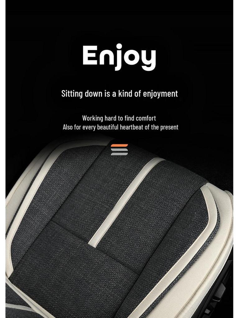 Linen Car Seat Cushion for Tiida, Qashqai, Sylphy, Teana, Sunny, Livina & Bluebird - Full Coverage
