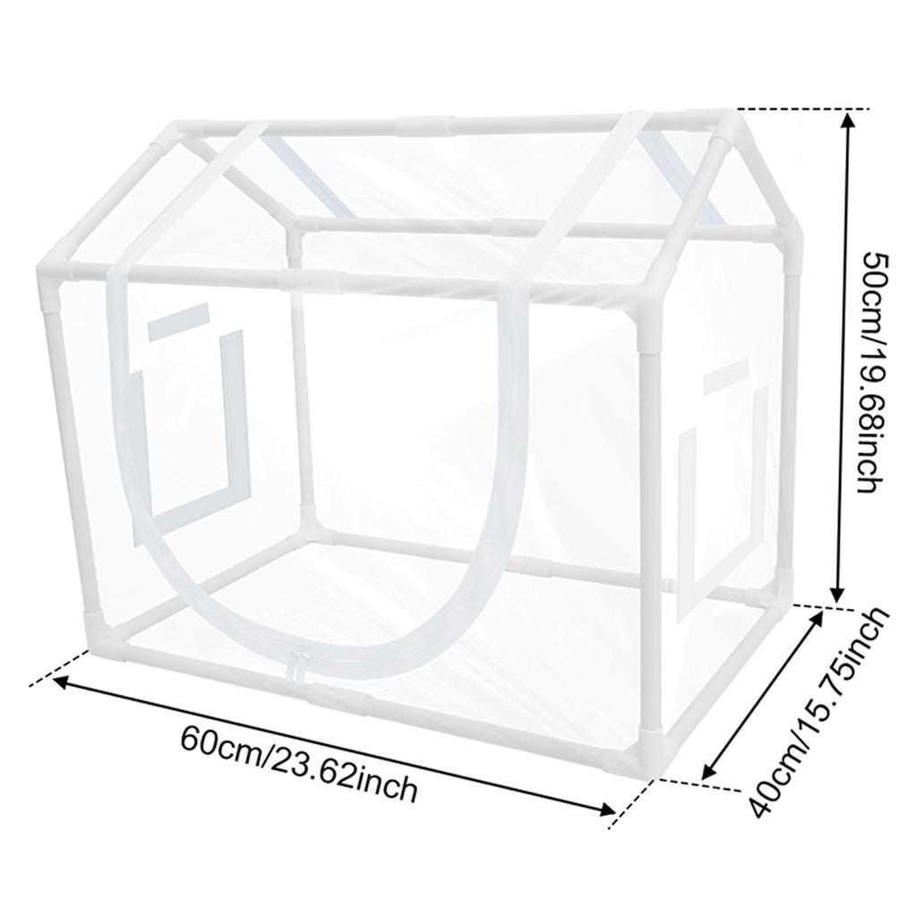 Skleník Rostlinný Zahradní Stan PVC Kryt Odolný proti Hmyzu Ptákům Přenosný Zimní Květinová Teplá Místnost Anti-uv Větruodolný Pěstební Skleník