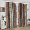 Rustic Wooden Curtains   Farmhouse Retro Brown Planks Wooden Wood Farm Rustic Prints Blackout Rod Pocket Window Treatments Drapes
