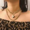 Cross-Border Double Layer Thick Chain Heart Pendant Necklace - European American Creative Openable Heart Clavicle Chain