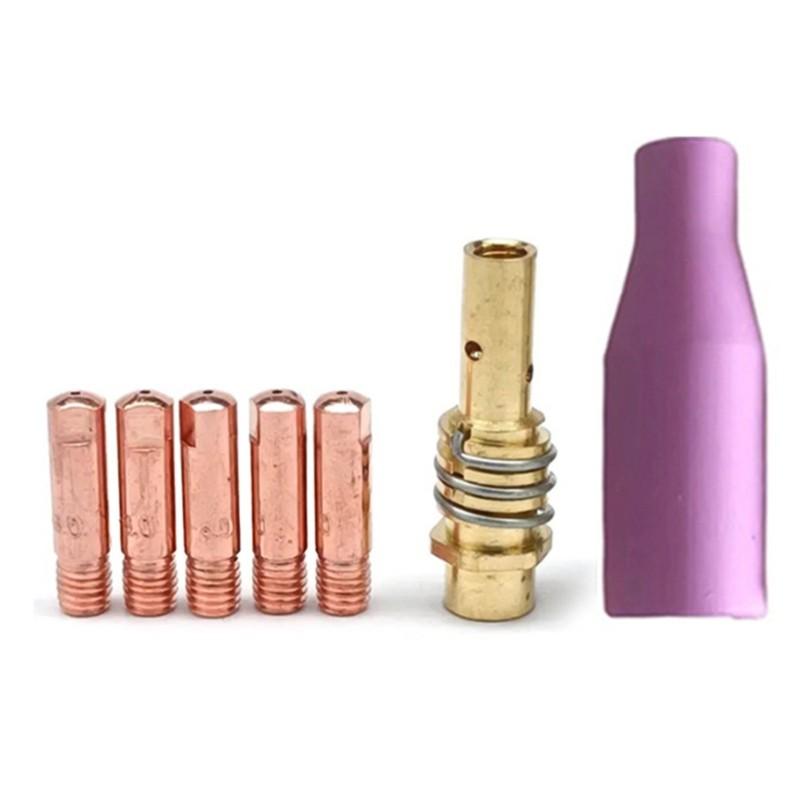 Fresh MIG For 15AK Argon Arc 0.8Mm Welding Torch Gas Nozzle Contact Tip Nozzle Holder For 15AK