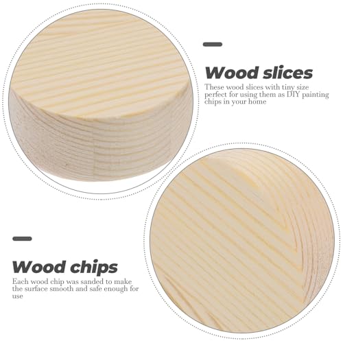 EXCEART Wood Slices, 5x5x0.8cm, Set of 10, Natural Round Wood Pieces, Paintable for DIY Crafts, Handmade Decorations, Coasters, and Photo Props