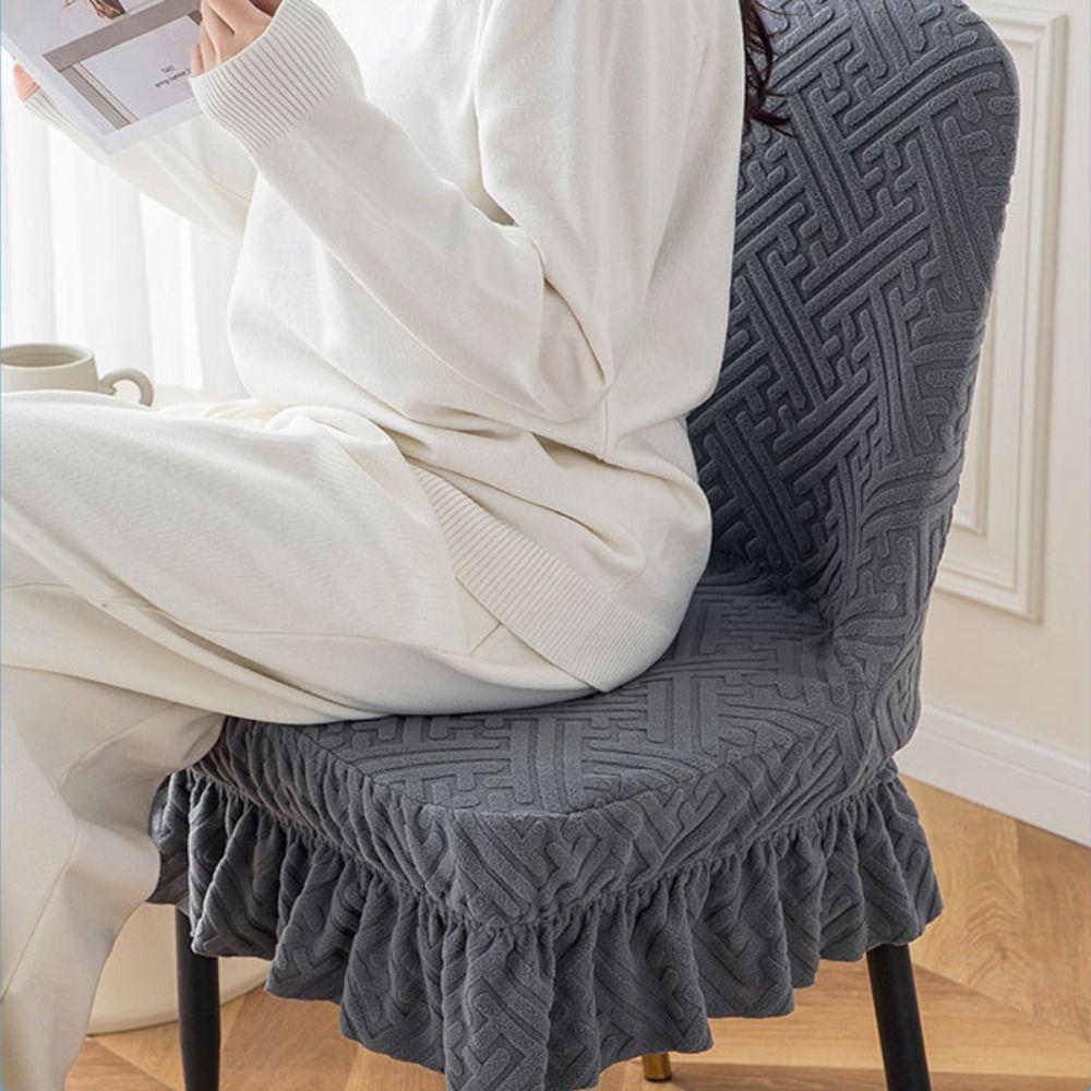 Dustproof Jacquard Arc Chair Cover Soft Chair Protective Case Curved Seat Cover  Restaurant