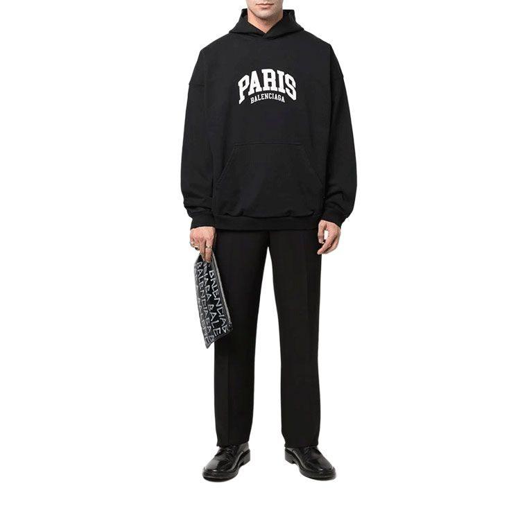 Balenciaga Mens Cities Paris Wide Fit Hoodie 674986TLVL81070