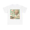Unisex Adult T Shirt Hot Air Balloon Vintage Style Art