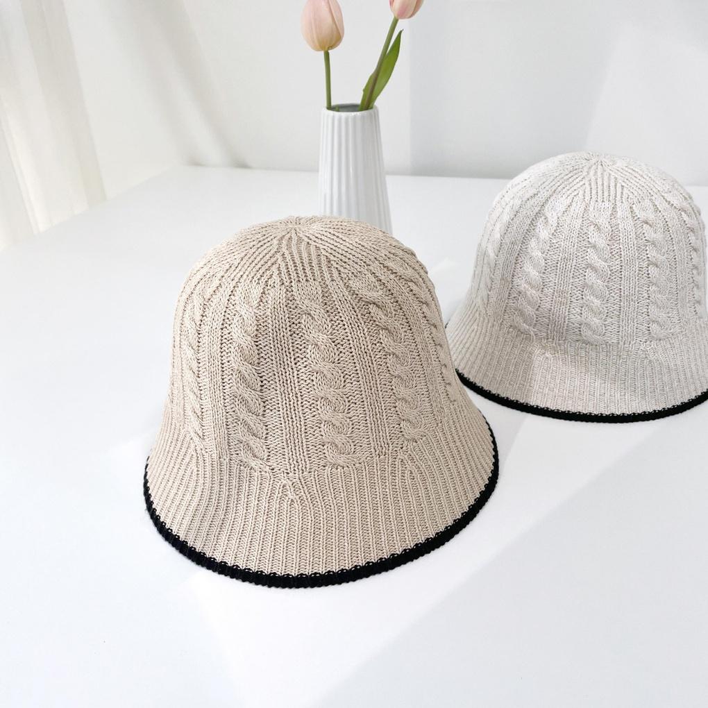 Men's and Women's Daily Bucket Hat Summer Twisted Knit Bucket Hat