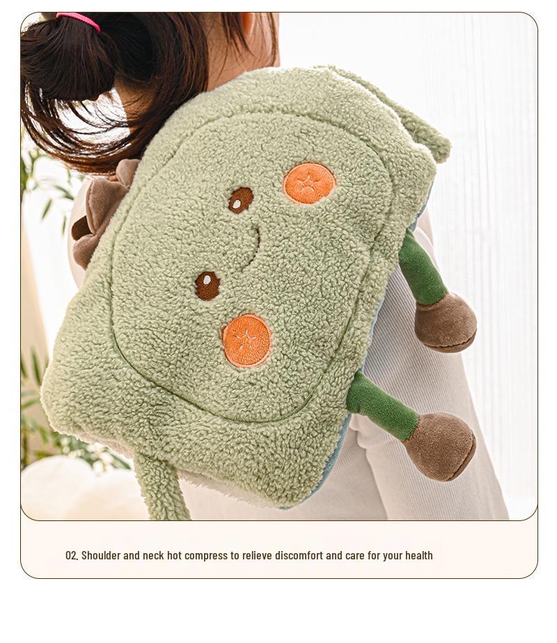Cartoon Rechargeable Explosion-Proof Hot Water Bottle - Detachable Hand Warmer for Girls, Bed, and Abdomen.