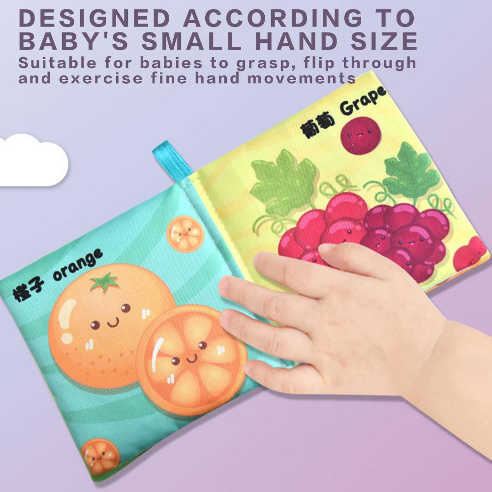 Chinese/English/Spanish Baby Cloth Book Parent-child Interactive Early Childhood Education Book Bilingual Early Education Cognitive Reading Material