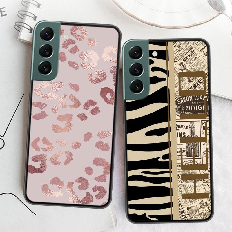 Leopard Print Pink Phone Case For Samsung Galaxy S22 S25 Ultra S21 S10 Plus S26 Edge S20 S23 S24 FE Cover Silicone Soft TPU
