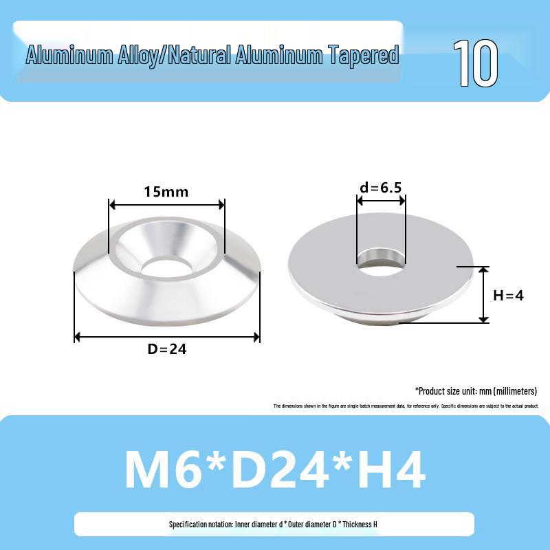 Colored Aluminum Alloy Countersunk Fish Eye Washers - M6/M8/M10