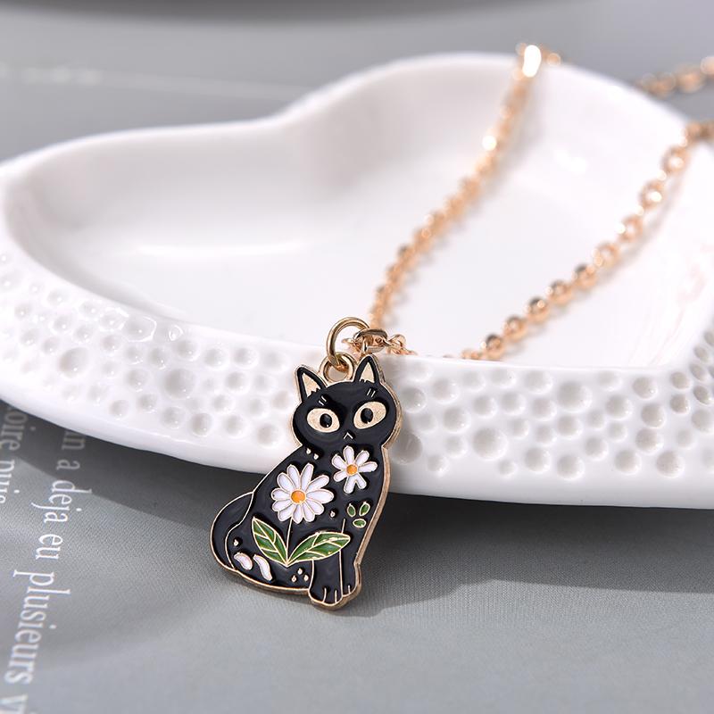 Dragon Phoenix Fox Mountain Pendant Necklaces for Women Girls Enamel Creative Simple Multicolor Animal Necklace Cute Jewelry