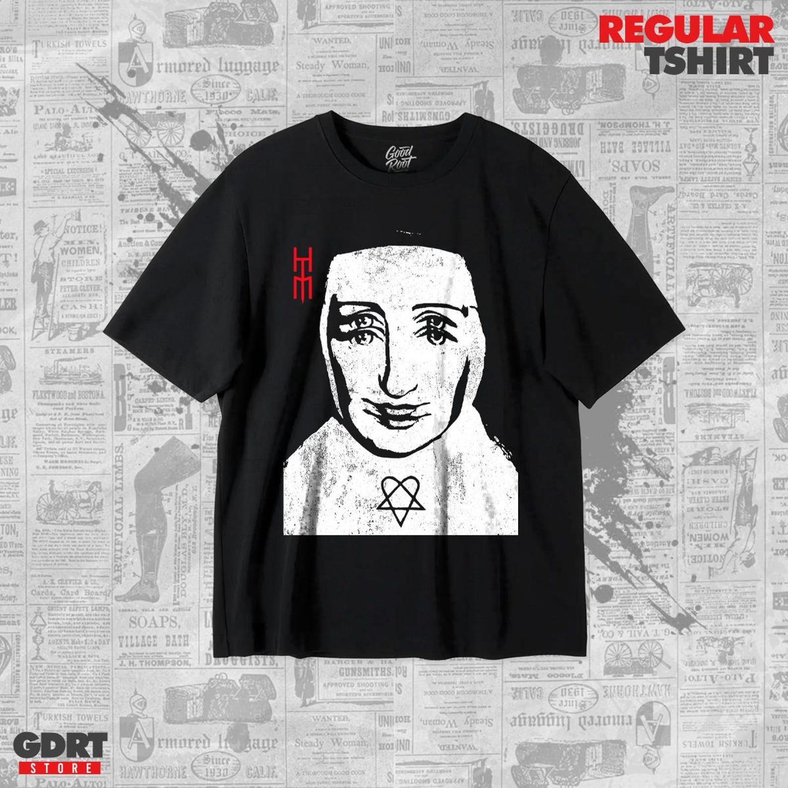 HIM T shirt - Screamworks Albums - Unisex Heavy Shirt S