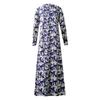Women Dubai Arabian Floral Print Long Dress Muslim Dress Islamic Long Dress